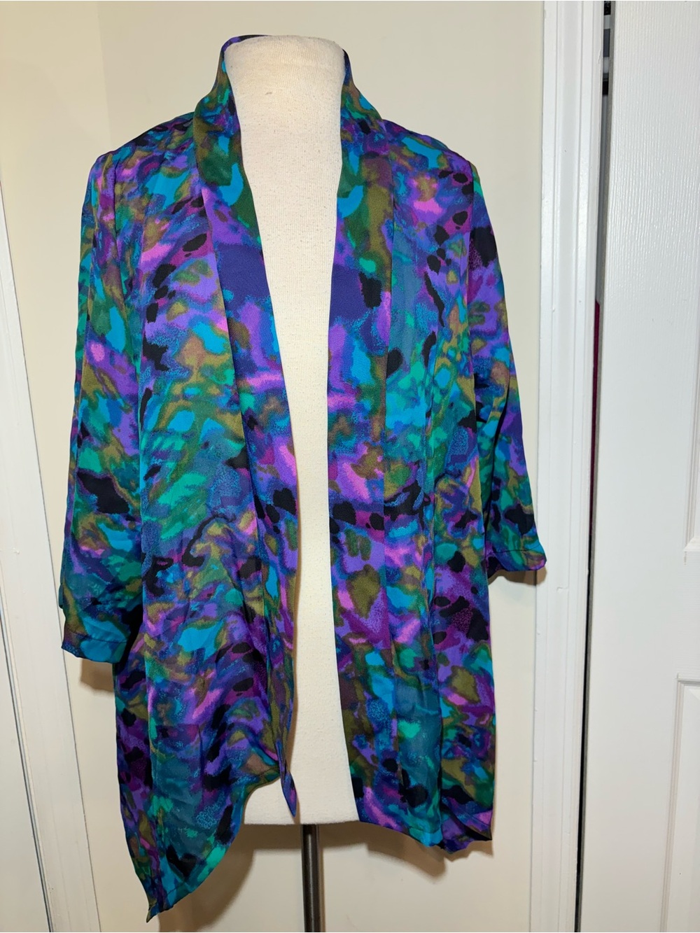 Vibrant Multicolor Open Front Cardigan
